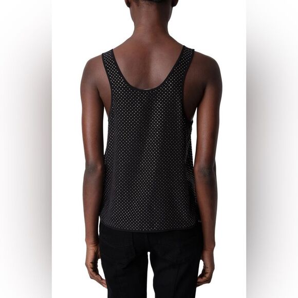 Zadig & Voltaire Carys Rhinestone Embellished Silk Tank - Picture 2 of 5